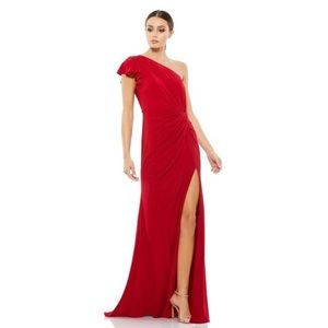 Mac Duggal Red One-Shoulder Gown